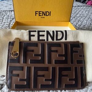 Fendi Black and Brown Key & Card Holder